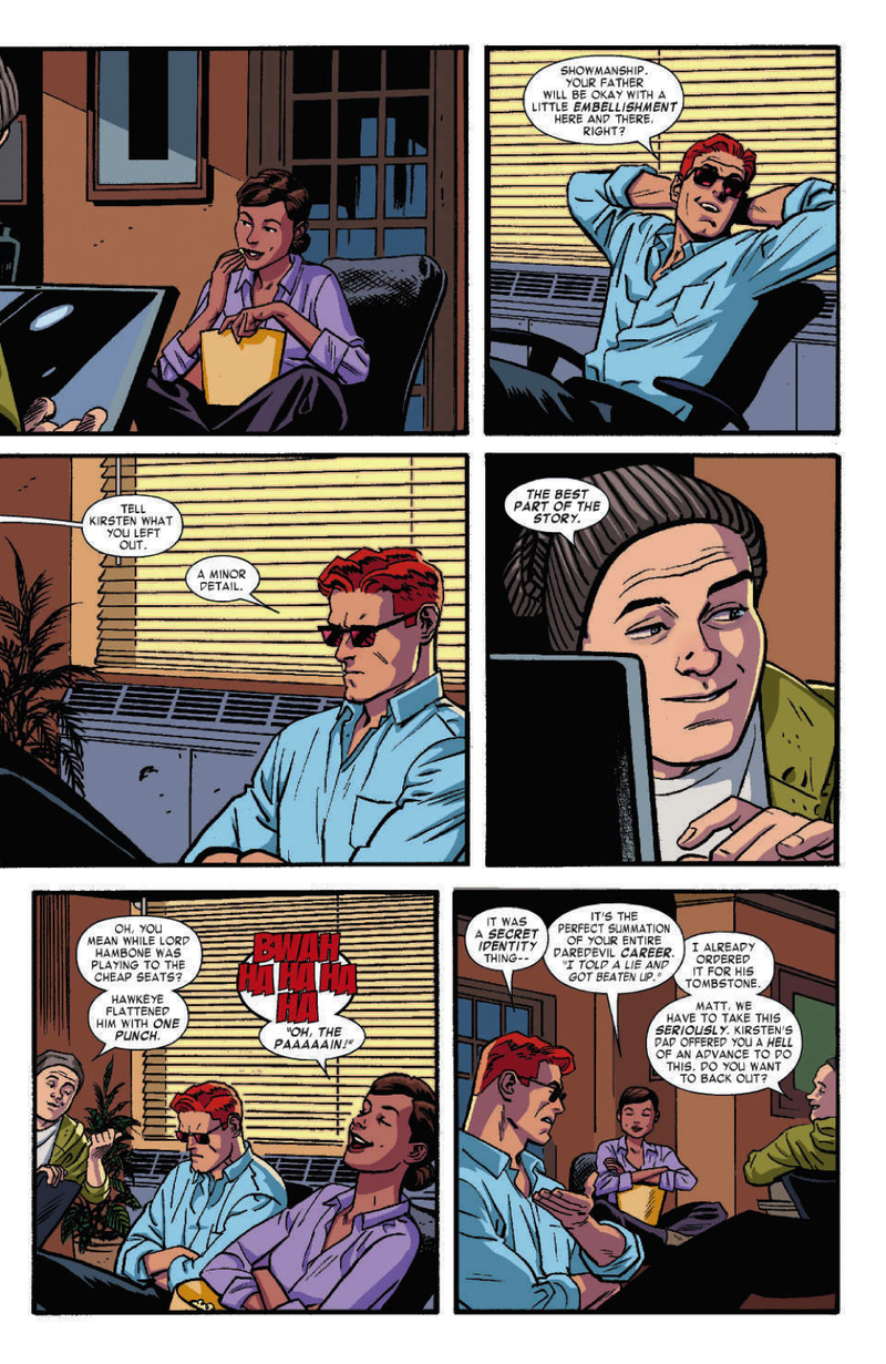 Illustration for article titled Exclusive Marvel preview: Matt embellishes his autobiography in Daredevil #11